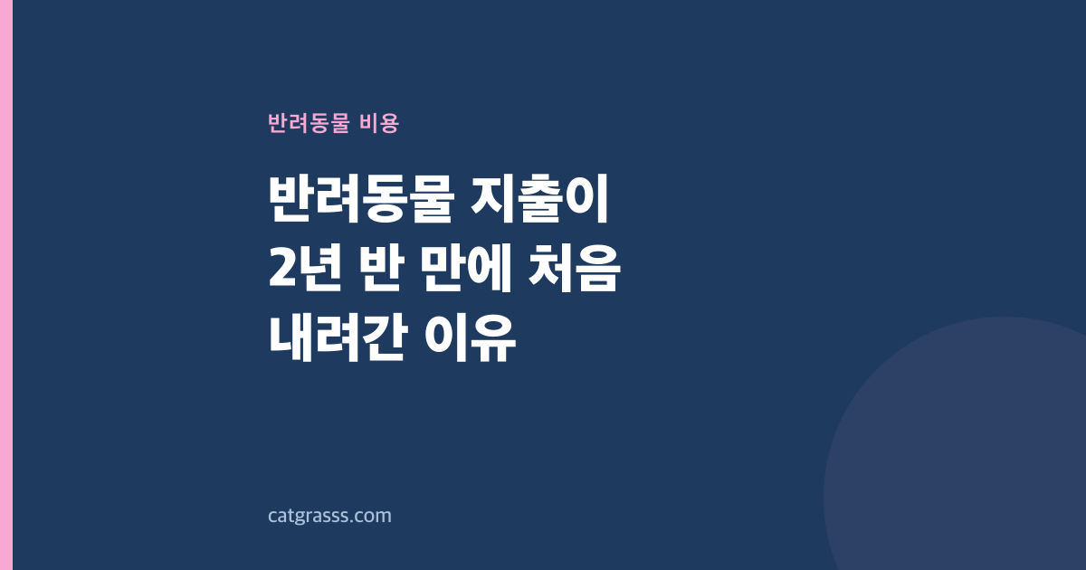 반려동물 지출이 2년 반 만에 처음 내려간 이유