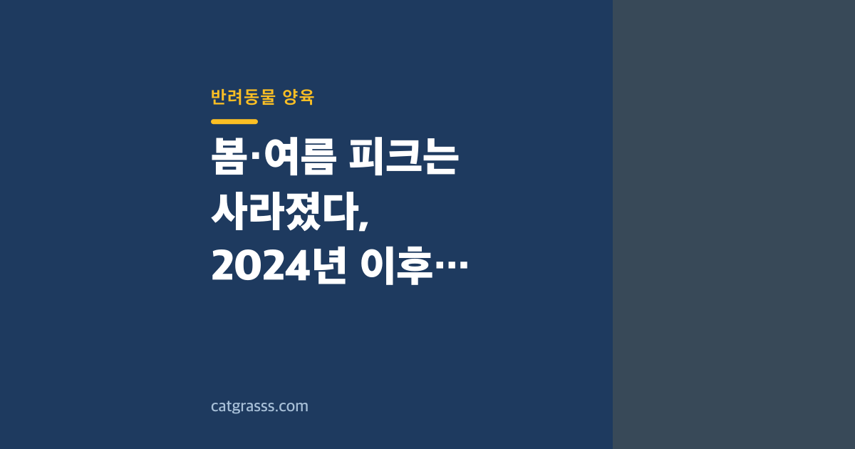 봄·여름 피크는 사라졌다, 2024년 이후 고양이 보호소의 계절이 뒤집혔다
