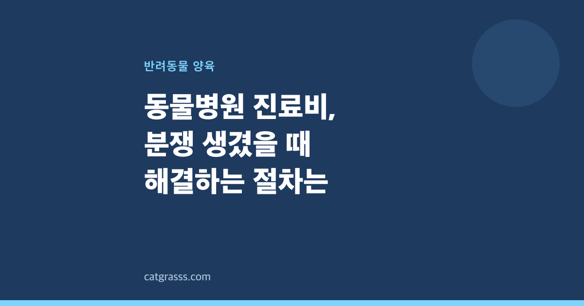 동물병원 진료비, 분쟁 생겼을 때 해결하는 절차는